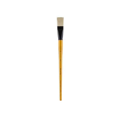 Creative Mark Mimik Hog Professional Synthetic Hog Bristle Paint Brush - Versatile Alternative to Natural Hog Hair Paint Brushes for Oil Painting, Acrylics, Inks, Dyes, Gouache, Watercolors & More - size: Flat # 12