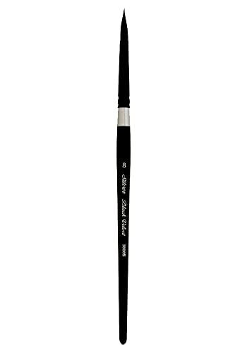 Silver Brush Limited 3000S-8 Black Velvet Round Paintbrush for Watercolor, Gouache, Inks, & Dyes, Size 8, Short Handle - size: 8