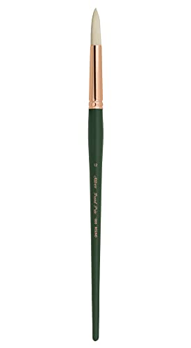 Silver Brush 1000-12 Grand Prix Premier Long Handle Hog Bristle Brush, Round, Size 12 - size: Size 12