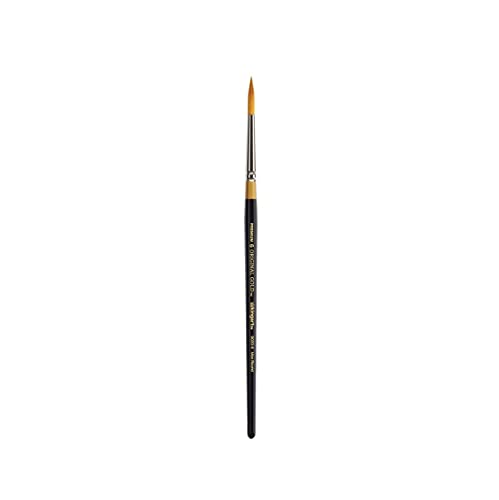 KINGART Premium Original Gold 9020-6 Ultra Round Series Artist Brush, Golden Taklon Synthetic Hair, Short Handle, for Acrylic, Watercolor, Oil and Gouache Painting, Size 6 - size: 6