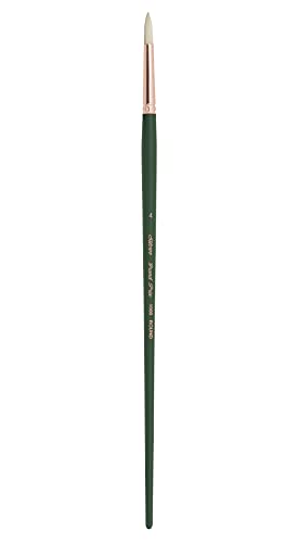 Silver Brush 1000-4 Grand Prix Premier Long Handle Hog Bristle Brush, Round, Size 4 - size: Size 4