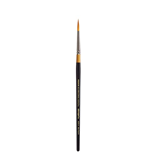 KINGART Premium Original Gold 9020-4 Ultra Round Series Artist Brush, Golden Taklon Synthetic Hair, Short Handle, for Acrylic, Watercolor, Oil and Gouache Painting, Size 4 - size: 4