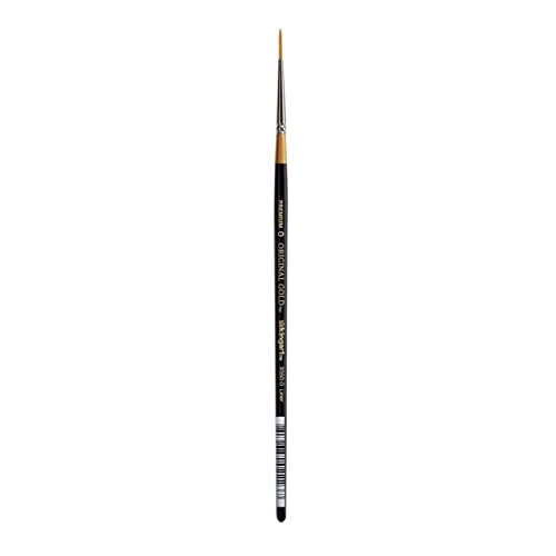 KINGART Premium Original Gold 9350-0 Liner Series Artist Brush, Golden Taklon Synthetic Hair, Short Handle, for Acrylic, Watercolor, Oil and Gouache Painting, Size 0 - size: 0