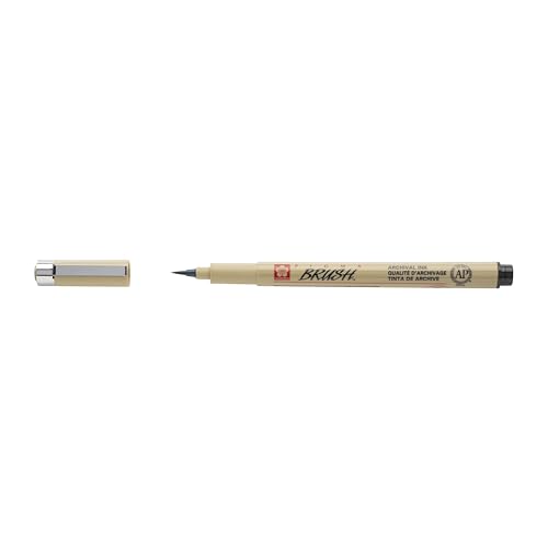 Sakura Color Products of America Marker, Brush Tip, Water/Fade Proof, Black (SAKXSDKBR49) - color: Black
