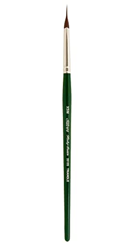 Silver Brush Limited 2515S-XSM Ruby Satin Pointed Triangle Paintbrush for Oil, Acrylic, and Heavy Body Paints, Size XSM, Short Handle - size: X-Small
