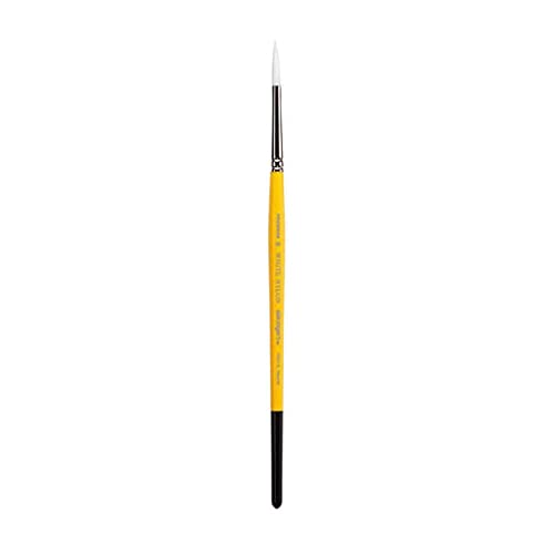 KINGART Premium White Nylon 7950-5 Gold Grip Round Artist Brushes, Synthetic Nylon Hair, Acrylic & All Media, Face Painting, Body Art, Fabric, Ceramics, Glass, Wood etc. Size 5 - size: 5