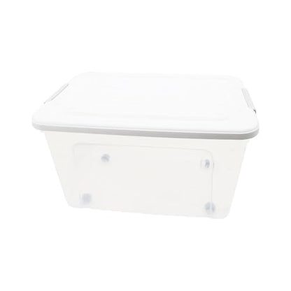 Plastic Bin with Lid, 1PCS Transparent Storage Box Office Container with Lids Platic Hangers Office Storage Bins Clothes Hangers Wardrobe Sundries Organizer - size: 63*45*35cm/24.8*17.71*13.77"