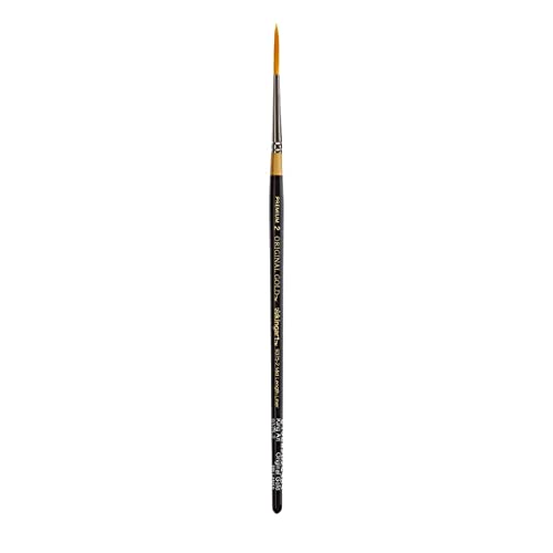KINGART Original 9375 Series, Size 10/0 Golden Taklon Mid-Length Liner, Black/Gold