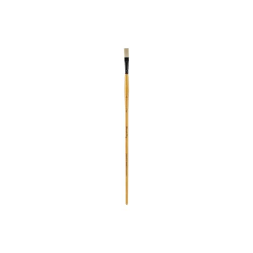 Creative Mark Mimik Hog Professional Synthetic Hog Bristle Paint Brush - Versatile Alternative to Natural Hog Hair Paint Brushes for Oil Painting, Acrylics, Inks, Dyes, Gouache, Watercolors & More - size: Flat # 4