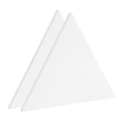 PATIKIL 2 Pcs Triangle Shaped Canvas Board, 12''x12'' Blank Painting Board Panels Pure Cotton Stretched Canvas for Painting Acrylic Oil Creative Art Projects, White - size: 12''x12''