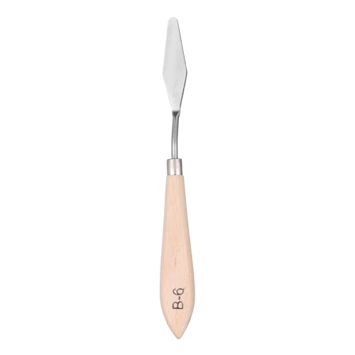 HARFINGTON Palette Knife Painting Tool 7.48" Stainless Steel Blade Spatula Painting Pallet Knife Beech Wood Handle for Oil Acrylic Canvas Color Mixing - size: 16mmx190mm
