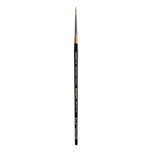 KINGART Original Gold 9350-2/0, Premium Artist Brush, Golden TAKLON Liner-Size: 2/0, Black - size: 2/0