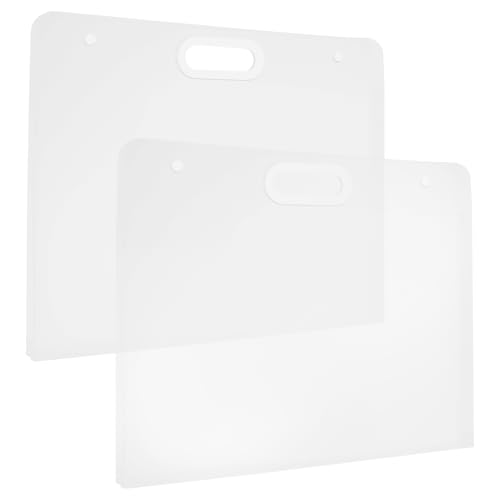 Art Portfolio Folder, Plastic Art Portfolio, Large Art Portfolio with Handles, Portfolio Folder for Artwork, Arts Storage Case for Drawing Sketch Photography Poster (17.32 x 13.98 inch) (Clear)