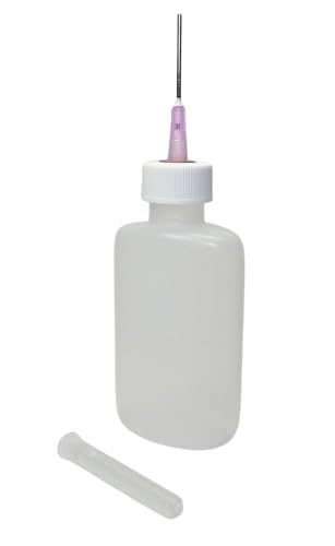 Gaunt Industries HYPO-490 - Oiler Boiler art bottle- Watercolor & Acrylic Paint Applicator - 1-1/4 Ounce Clear Oval Bottle with 18 Gauge Blunt Needle - Precision Paint Dispenser