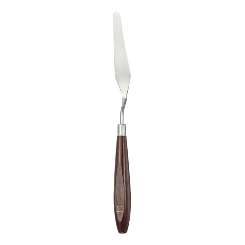 HARFINGTON Palette Knife Painting Tool 3.31 x 0.71 Stainless Steel Art Spatula Pallet Knives Scrapers Tools with Beech Wood Handle for Acrylic Oil Canvas Mixing Spreading, Red/Silver - size: 3.31" x 0.71"