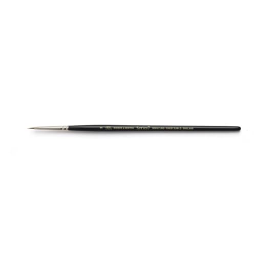 Winsor & Newton Series 7 Kolinsky Sable Miniature Watercolor Brush - Short Handle Round #0, Black - size: #0, style: Mini Round