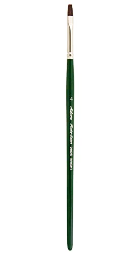Silver Brush Limited 2502S Ruby Satin Bright Brush for Fluid and Flow Acrylics, Size 4, Short Handle - size: Size 4