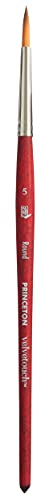 Princeton Velvetouch, Series 3950, Paint Brush for Acrylic, Oil and Watercolor, Round, 5 - color: Scarlet, size: Size 5