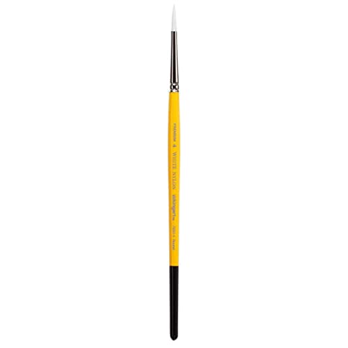 KINGART Premium White Nylon 7950-4 Gold Grip Round Artist Brushes, Synthetic Nylon Hair, Acrylic & All Media, Face Painting, Body Art, Fabric, Ceramics, Glass, Wood etc. Size 4 - size: 4