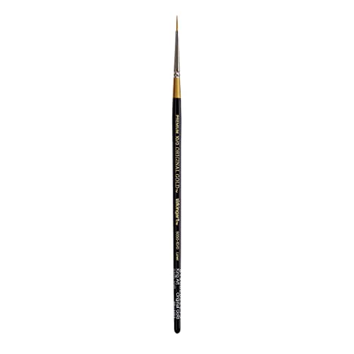 KINGART Premium Original Gold 9350-10/0 Liner Series Artist Brush, Golden Taklon Synthetic Hair, Short Handle, for Acrylic, Watercolor, Oil and Gouache Painting, Size 10/0 - size: 10/0