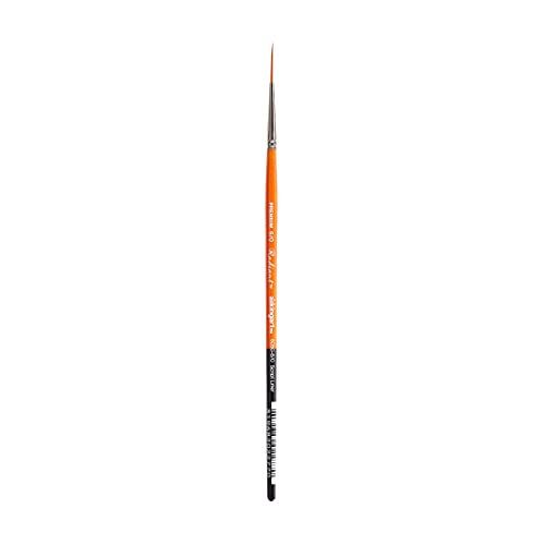 KINGART Premium Radiant 6050-6/0 Script Liner Series Artist Brush, Synthetic Taklon Hair, Short Handle, for Acrylic, Oil and Watercolor Painting, Size 6/0 - size: 6/0 (Single)