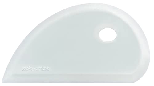 Zoie + Chloe Multipurpose Silicone Bowl Scraper - Dough Scraper for Cleaning Mixing Bowls, Baking Pan - Silicone Scraper Spatula For Painting, Smoothing, Frosting, Cake Decorating - White, 7x3.75" - color: White