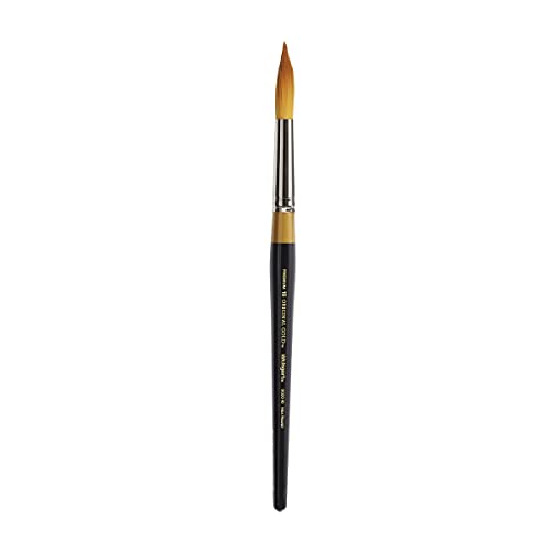 KINGART Premium Original Gold 9020-16 Ultra Round Series Artist Brush, Golden Taklon Synthetic Hair, Short Handle, for Acrylic, Watercolor, Oil and Gouache Painting, Size 16 - size: 16