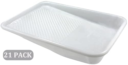 Great Andrew 9-Inch Paint Tray Liner, 21 PCS Plastic Paint Roller Tray Liner Set, Disposable Paint Pan Liners for Painting House, Walls, Floors, Home Improvement DIY Projects - size: 21 Pack Liners, 9 In