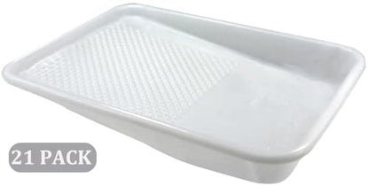 Great Andrew 9-Inch Paint Tray Liner, 21 PCS Plastic Paint Roller Tray Liner Set, Disposable Paint Pan Liners for Painting House, Walls, Floors, Home Improvement DIY Projects - size: 21 Pack Liners, 9 In