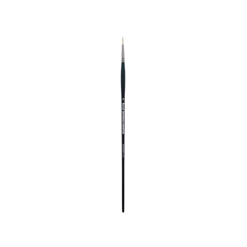 Creative Mark Imperial Professional Chungking Hog Bristle Brush - Round # 2, Handmade Long Handle Oil Paint Brushes for Artists, Nickel-Plated Brass Ferrules, Stiff Yet Soft Natural Bristles - size: #2