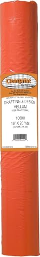 Clearprint 18" x 20 Yards 1000H Design Vellum Roll, 16 lb., 100% Cotton, 1 Each - size: 18 Inches W x 20 Yards Long, style: 16 lb.