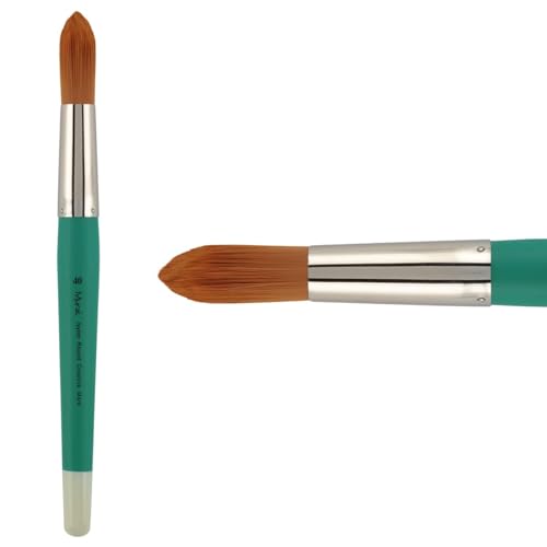 Creative Mark Art Supplies Large Mural Synthetic Golden Taklon Paint Brush - Round #40 - Artist Supplies for Acrylics, Watercolors, and Oils - Durable, Resilient, Seamless Ferrules - color: Round, size: 40