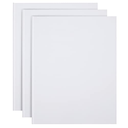 Paper Junkie Blank Books for Kids to Write Stories - 8.5 x 11 In, White Hardcover, Pack of 3 - Unlined Journal & Scrapbook with 36 Pages Acid-Free Paper for Drawing & Doodling