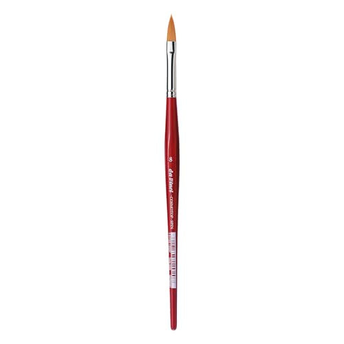 da Vinci Watercolor Series 5584 CosmoTop Spin Paint Brush, Pointed Oval Synthetic with Red Handle, Size 8 (5584-08) - size: Size 8, style: Pointed Oval