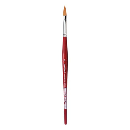 da Vinci Watercolor Series 5584 CosmoTop Spin Paint Brush, Pointed Oval Synthetic with Red Handle, Size 8 (5584-08) - size: Size 8, style: Pointed Oval