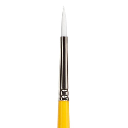 KINGART Premium White Nylon 7950-2 Gold Grip Round Artist Brushes, Synthetic Nylon Hair, Acrylic & All Media, Face Painting, Body Art, Fabric, Ceramics, Glass, Wood etc. Size 2 - size: 2