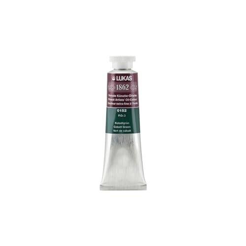 Lukas 1862 Professional German Oil Paint, Colbalt Green 37 mL - w/Beeswax & Non-Yellowing Sunflower Oil, Short Drying Time, Smooth, Outstanding Lightfastness - color: Colbalt Green, size: 1.25 Fl Oz (Pack of 1)