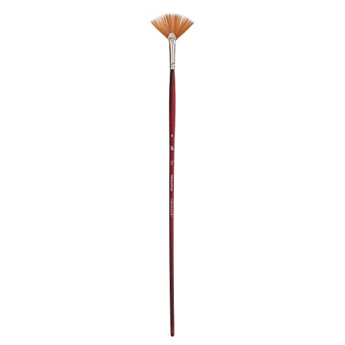 Princeton Velvetouch Artiste, Mixed-Media Brush for Acrylic, Watercolor & Oil, Series 3900 Long Handle Fan 4 (PB3900FN4)