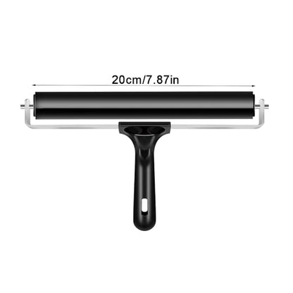 Professional Rubber Brayer Set, 3 Piece Ink Roller Kit with2.36, 3.94, 7.87 Inch Widths, Black Handle, Printmaking and Art Tools