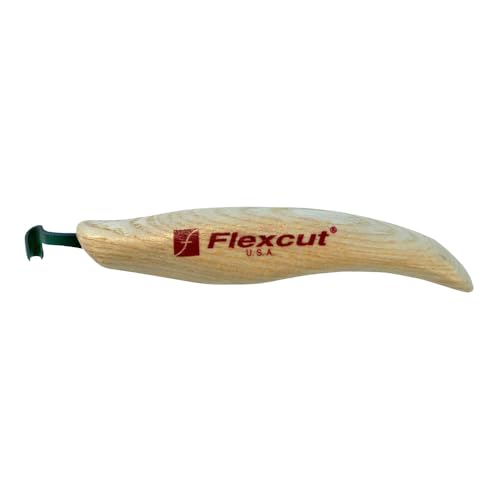 FLEXCUT Wood Carving Tools | Right-Handed Scorp | Gouge for Wood Carving | 1/8 Inch | KN21 |1095 High Carbon Steel Blade | Made in the U.S.A. - style: 1/8" Right-Handed Scorp