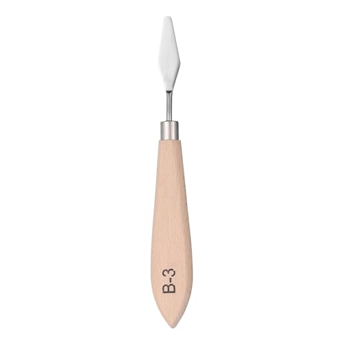 HARFINGTON Palette Knives Painting Tool 6.69" Stainless Steel Blade Spatula Painting Pallet Knife Beech Wood Handle for Oil Acrylic Canvas Color Mixing - size: 12mmx170mm