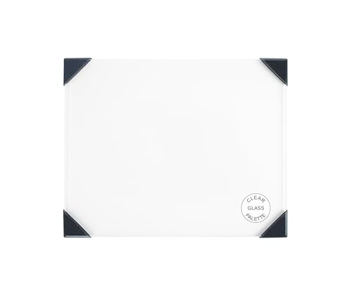 New Wave® POSH® Glass Artist Palette (Grey/White/Clear & Multiple Sizes) (Clear, 6.75"x8.4") - color: Clear, size: 6.75" x 8.4" x 0.1"