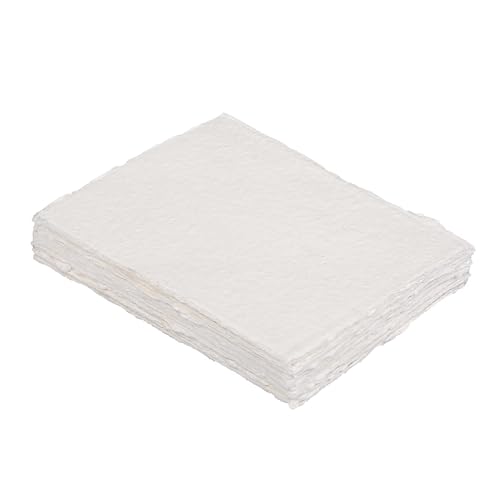 LEATHER VILLAGE Watercolor Paper, 140lb(300gsm), 12X16 Inches, 25 Sheets,Handmade Deckle Edge Paper, Textured, Mixed Media, Cold Press Pad for Calligraphy, Sketching, Crafts and Painting - size: 12 inches X 16 inches