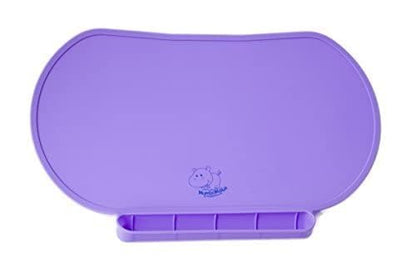 Silicone Children's Place Mat - Baby Mumbo | Food-Grade Quality with Unique Raised Edges for Spill Prevention | Lightweight, Portable, and Spill-Proof Tray (Precious Purple) - color: Precious Purple