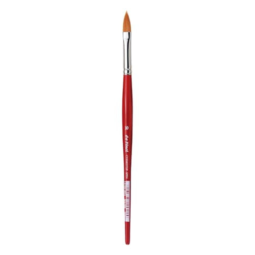 da Vinci Watercolor Series 5584 CosmoTop Spin Paint Brush, Pointed Oval Synthetic with Red Handle, Size 10 (5584-10) - size: Size 10, style: Pointed Oval