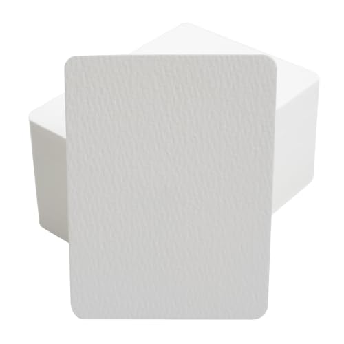 Moriquill 100 Sheets Watercolor Paper with Cotton Fibers ATC Cards, 300gsm Cold Press, 2.5 x 3.5 in, Rounded Corners, Acid-Free Textured Surface for Painting Journaling Scrapbooking - size: 2.5x3.5