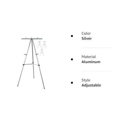Lightweight Aluminum Flip-Chart Presentation Easel, Silver (4 Pack) - color: Silver, size: 4 Easels