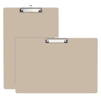 Extra Large 11x17 Clipboards, Landscape and Vertical Layout 2 Pack | Khaki Plastic Drawing Boards with Low Profile Clip. Suitable for Watercolor, Sketching, Painting. Art & Drafting Supply - color: Khaki
