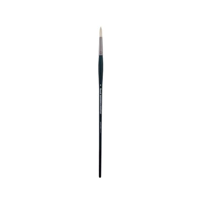 Creative Mark Imperial Professional Chungking Hog Bristle Brush - Round # 6, Handmade Long Handle Oil Paint Brushes for Artists, Nickel-Plated Brass Ferrules, Stiff Yet Soft Natural Bristles - size: #6