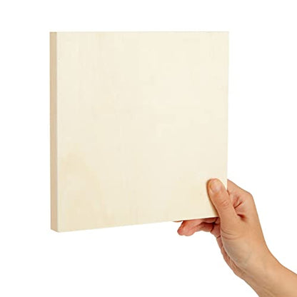 Juvale Wooden Canvas Board - 8 x 8 x 0.75 in, Natural Pine, Pack of 6 - Unfinished Wooden Frames for Crafts - Versatile Art Supply Wood Panel for Painting, Acrylic, Oil & Watercolor